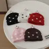 Gorro de lana para bebé de 1 a 3 años, estilo coreano, lindo gorro de punto con oso de dibujos animados, gorro cálido de invierno con protección para las orejas para niñas