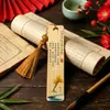 Marcador de Página de Bambu com Poesia de Li Yu, Estilo Chinês Tradicional Cultural e Criativo Presente para Estudantes Leitores, Marcador de Página de Papelaria Clássica