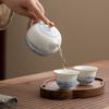 Dehua Jogo de Chá terno Prato de Chá Doméstico Luz de Luxo High-end Jade Branco Porcelana Branca Kung Fu Xícara de Chá Bule Fabricante de Chá Atacado