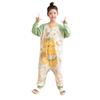 Versión coreana de camisón de manga larga pijama de una pieza niña bebé caricatura cuello redondo botón a presión pijama de algodón ropa de casa de una pieza al por mayor