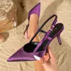 Sandalias de tacón de punta y punta fina estilo francés al por mayor de fábrica, tacones altos elegantes europeos y americanos, tacones versátiles para mujer para el trabajo y los desplazamientos