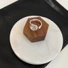 Anillo Minimalista de Plata Liso para Mujer, Versátil Estilo Coreano, Fresco y de Moda, Anillo Ajustable para Dedo Índice, Anillo de Tendencia de Nicho