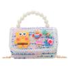 Bolso infantil de dibujos animados lindo, bolso cuadrado pequeño cruzado con cadena de moda, estilo occidental, color contrastante, bolso de hombro portátil para niñas, venta al por mayor