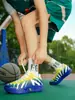Nuevas zapatillas de baloncesto para exteriores, con patrones de color degradado, un diseño moderno y único, y excelente agarre y amortiguación para deportes escolares y actividades atléticas.