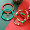 Pulsera de muñeco de nieve para regalo de Navidad transfronterizo, juego apilable, cuentas de joyería navideña de Papá Noel al por mayor