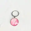 Llavero Colgante de Gema del Tiempo Cinta Rosa Transfronterizo Regalo Pequeño Creativo Anillo de Metal para Llaves