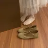 Diseño Estilo Coreano con un Toque de Alta Gama, Nuevos Zapatos Planos de Gamuza con Tira en T y Punta Redonda Estilo Retro, Versátiles Zapatos Mary Jane