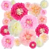 Pompones de papel de dos tonos,bolas de flores de papel con estambres
