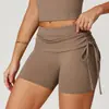 Pantalones Cortos de Yoga Ajustados Sin Costuras de Cintura Alta Transfronterizos con Cordón, Pantalones Levanta Glúteos, Pantalones Cortos Deportivos de Pilates para Mujer 3055