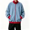 Nova Jaqueta Casaco Esportivo Casual Retro de Malha Waffle com Gola Alta Solta para Casal ZY63W617-P55