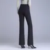 Pantalones acampanados desmontables de seda y algodón para mujer, nuevo estilo invierno 2026, de cintura alta, que cubren la cadera, engrosados, para usar sobre la ropa, con caída fluida y diseño versátil