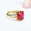 Anillo de Rubí Cultivado de Guan Yu Corindón Rojo Anillo en Forma de Corazón Joyería para Mujer Venta al por Mayor Dropshipping S4012405