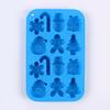 Molde para hornear pastel de chocolate navideño de bricolaje, muñeco de nieve, hombre de jengibre, muleta, campana, árbol de Navidad, bandeja de hielo, molde de silicona