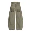 G6890 Calle Principal Americana Retro Neutro Gama Alta Diseño Desestructurado Pantalones Casuales Sueltos de Trabajo Tipo Cimitarra para Hombre