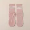 Meias de Yoga para Mulheres, Meias Longas Respiráveis de Alta Elasticidade, Meias Antiderrapantes para Esportes Fitness Yoga, Meias Falsas de Duas Peças para Aeróbica e Pilates
