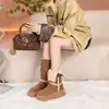 Botas para mujer 2026 nuevo estilo popular moda de invierno forradas de felpa engrosadas con plataforma que aumenta la altura botas cortas de nieve para mujer