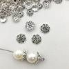 1 nuevo colgante de aleación de plata antigua simulada de flor hueca, sombrero de flor, colgante, accesorios de joyería DIY
