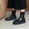 Botas Amazon Outono e Inverno Britânicos Botas Martin Botas Casuais Zíper Traseiro Botas Femininas 33 Novo Cano Curto 43 Comércio Exterior Salto Plataforma