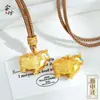 Loja Dourada Mesmo Estilo Pingente de Burro Dourado Anel de Corrida Cravejado com Diamantes DIY Colar Estilo Étnico Exquisito Colar de Luxo Leve Atacado