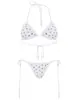 Comércio Exterior Amazon Novo Estilo Americano e Europeu Bolinhas Decote Halter Sexy Hot Girl Conjunto de Biquíni Moda Casual