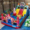 Castillo inflable grande para niños con tobogán combinado, juguetes de parque de atracciones al aire libre, trampolín y juegos de circuito de obstáculos