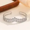 Pulseras de Moda Europeas y Americanas Transfronterizas al por Mayor, Pulseras de Lujo Ligero, Anillos de una Sola Fila Completos de Circonita Diamantada, Joyería de Pedrería Simple de Venta Caliente