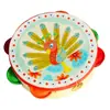 Venta al por mayor del fabricante Pandereta para niños de 6 pulgadas, 8 pulgadas, 10 pulgadas, Accesorios de baile, Pandereta de imitación de cuero, Color madera, Rojo, Baile