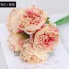 Flores Artificiais Estilo Europeu Peônias de 5 Cabeças Amarradas à Mão, Flores Artificiais para Decoração de Casa, Suprimentos para Casamento, Plantas Artificiais Verdes Atacado