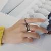 Marca de Moda Hilo Retorcido Hecho a Mano Simple Vintage Combinación a Juego Anillo Abierto Anillo Articulado de Pareja Anillo de Cola
