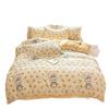 Conjunto de Quatro Peças de Veludo Espesso Quente de Inverno com Flocos de Neve e Veludo Leite Cobertor de Edredom de Veludo Dupla Face Lençóis de Cama Conjunto de Três Peças para Dormitório