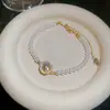 Estrella de Verano Chispeante~ Pulsera de Zirconia Brillante con Perlas, Cadena para Clavícula de Lujo Ligero de Alta Gama, Juego de Joyería para Vacaciones