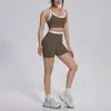 Nuevo conjunto de seis piezas de nylon de colorblock transfronterizo, doble cara, sin costuras, ajustado, para yoga, deportes, correr y fitness