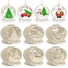 Colgante de Madera con Chip Navideño Papá Noel Muñeco de Nieve Alce Letrero de Madera para Puerta Colgante Accesorios de Madera con Chip para Árbol de Navidad Decoración