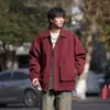 Chaqueta Casual para Hombre Tendencia Primavera Solapa 2025 Nueva Moda Marca Versátil Negro Morado