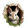 Entra en nuevas decoraciones de Pascua decoración de Pascua vintage forma de agujero de árbol adornos de conejo con forma con decoración colgante de cuerda