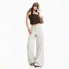 Jeans Feminino Estilo Verão 2026 Estilo Americano Wide-Leg Asute Tencel Fino Lyocell Suporta Dropshipping