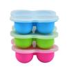 Cubo de gelo de silicone de 4 furos com tampa caixa de suplemento alimentar para bebês selada caixa de frescor portátil criativa caixa de gelo ferramentas de cozinha DIY