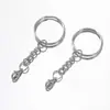 Chaveiro de Anel Metálico Plano de 25mm com Fecho Lagosta e Pino em Forma de Chifre Acessórios para Joias DIY Corrente de Extensão para Chaveiro Pingente