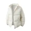 Chaqueta de Algodón con Cuello Alto para Hombre 2026 para Comercio Exterior, Abrigo de Algodón Grueso Holgado de Invierno, Chaqueta Acolchada Corta de Color Sólido Talla Grande