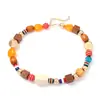 Collar de moda transfronterizo estilo vacacional, elegante, geométrico irregular, con cuentas de madera y resina, único y simple para fiestas de mujeres