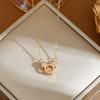 Collar con cabeza de Mickey de estilo japonés y coreano para mujer, colgante de dibujos animados elegante y ligero de lujo con cadena de clavícula de ratón, joyería al por mayor