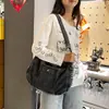 Bolso cruzado de mezclilla lavado con múltiples bolsillos de estilo japonés para mujer, gran capacidad, casual, artístico y retro, nuevo para la frontera