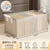 Caixa de Armazenamento Transparente Grande Capacidade Caixa Espessa para Armazenamento de Roupas Organizador Dobrável para Armazenamento de Brinquedos Caixa de Armazenamento à Prova de Poeira