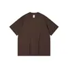 Camiseta Verde Oscuro Cuello Pequeño Hombro Derecho Hombre Verano Ropa Deportiva de Gama Alta Base Manga Corta Algodón Grueso Media Manga