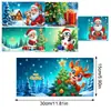 Tarjetas de Felicitación Navideñas Populares Transfronterizas Multiserie Hechas a Mano con Diamantes Juego de 9 Piezas con Sobres Pegatina de Diamante Dibujos Animados Juego de 6 Piezas