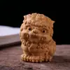 Escultura em Buxo Guofeng Xi Shi Lin Porta Peça de Mão Animal da Sorte para Chá Decorações de Moldura Antiga para Casa