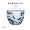 Tanque de Peces de Cerámica Jingdezhen para Criar Peces Dorados, Tanque para Tortugas, Maceta para Nenúfares, Tanque para Loto de Cuenco, Tanque para Flores de Loto, Tanque de Peces Extra Grande para Sala de Estar