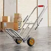 Carro de mano para uso doméstico, carrito plegable portátil para recoger paquetes, carrito pequeño para equipaje de estudiantes, carrito de carga para subir escaleras