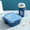 Juego de lonchera y vaso de agua de PP de grado alimenticio, lonchera sellada para estudiantes, lonchera apta para microondas para trabajadores de oficina con cubiertos