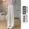Pantalones Blancos de Pierna Ancha para Mujer 2025 Nuevo Primavera y Otoño Dosis Corta Casual de Gama Alta Pantalones Rectos